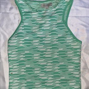 green and white crop top
